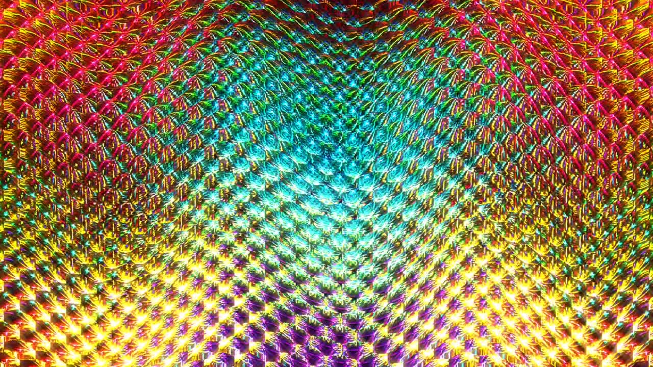 ondas con rayas puntos coloridos de luz brillando en el fondo