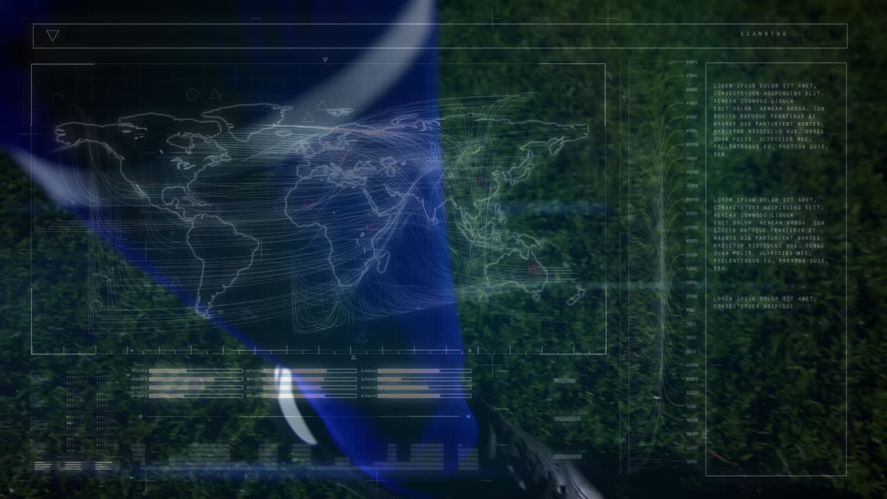 animación del mapa del mundo y procesamiento de datos sobre el jugador de fútbol