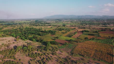 landscape of the farms and road in chemka village