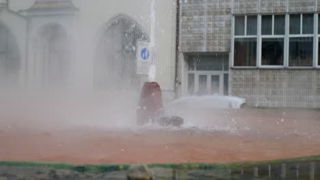 hot spring fountain in karlovy vary, czech republic