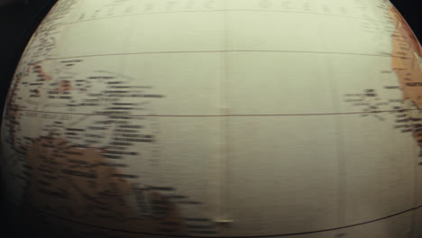 fisheye view of a world map and a list