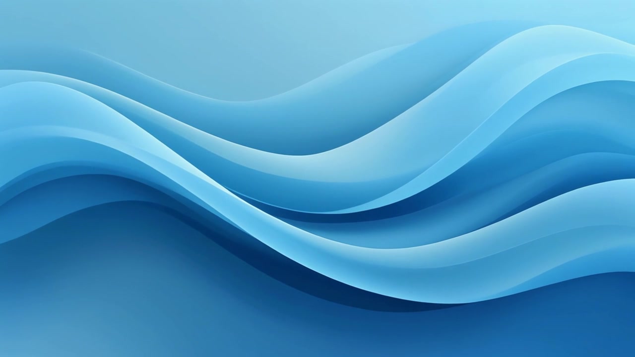 Abstract Blue Wavy Background with Smooth Flowing Motion