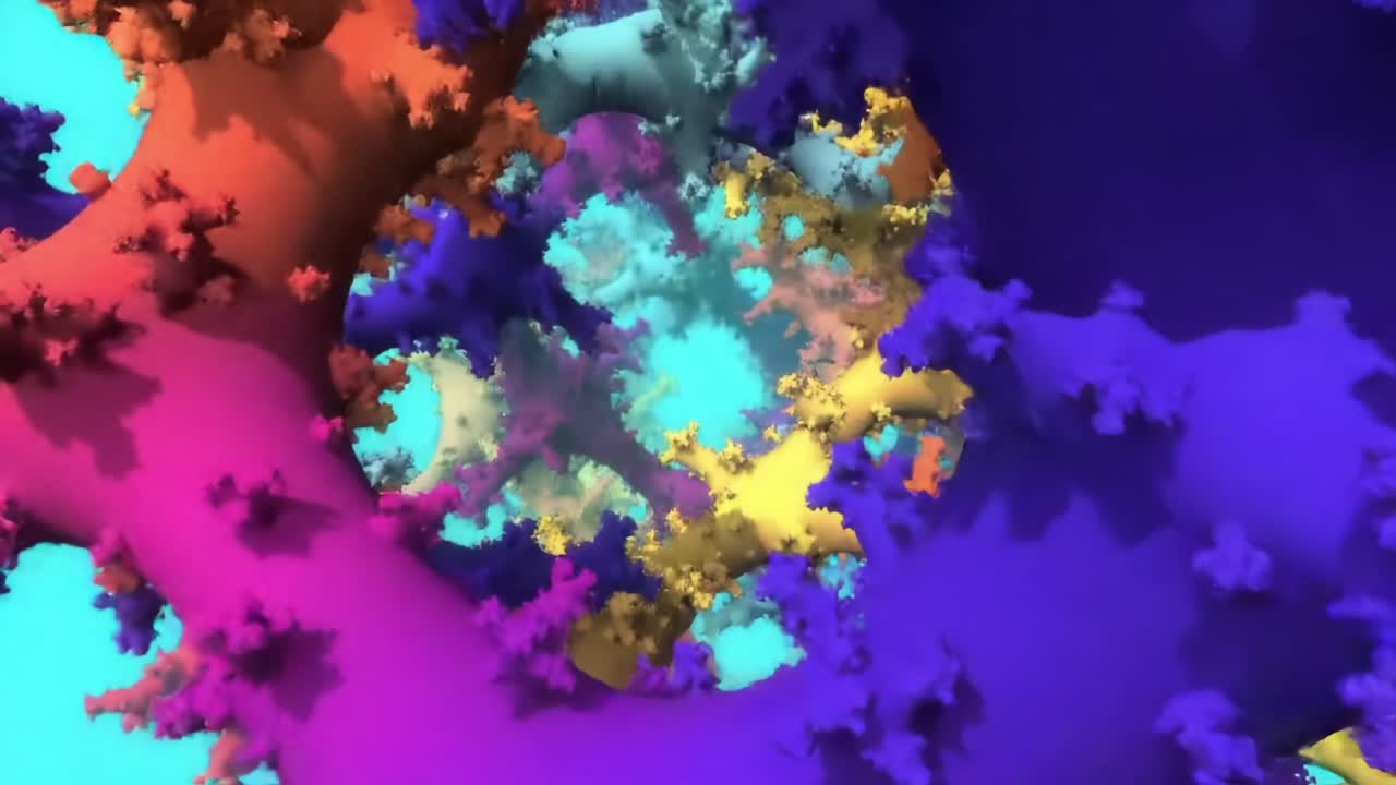 A Stunning Journey Through Fractal Structures and Vivid Colors in an Abstract Visual Experience