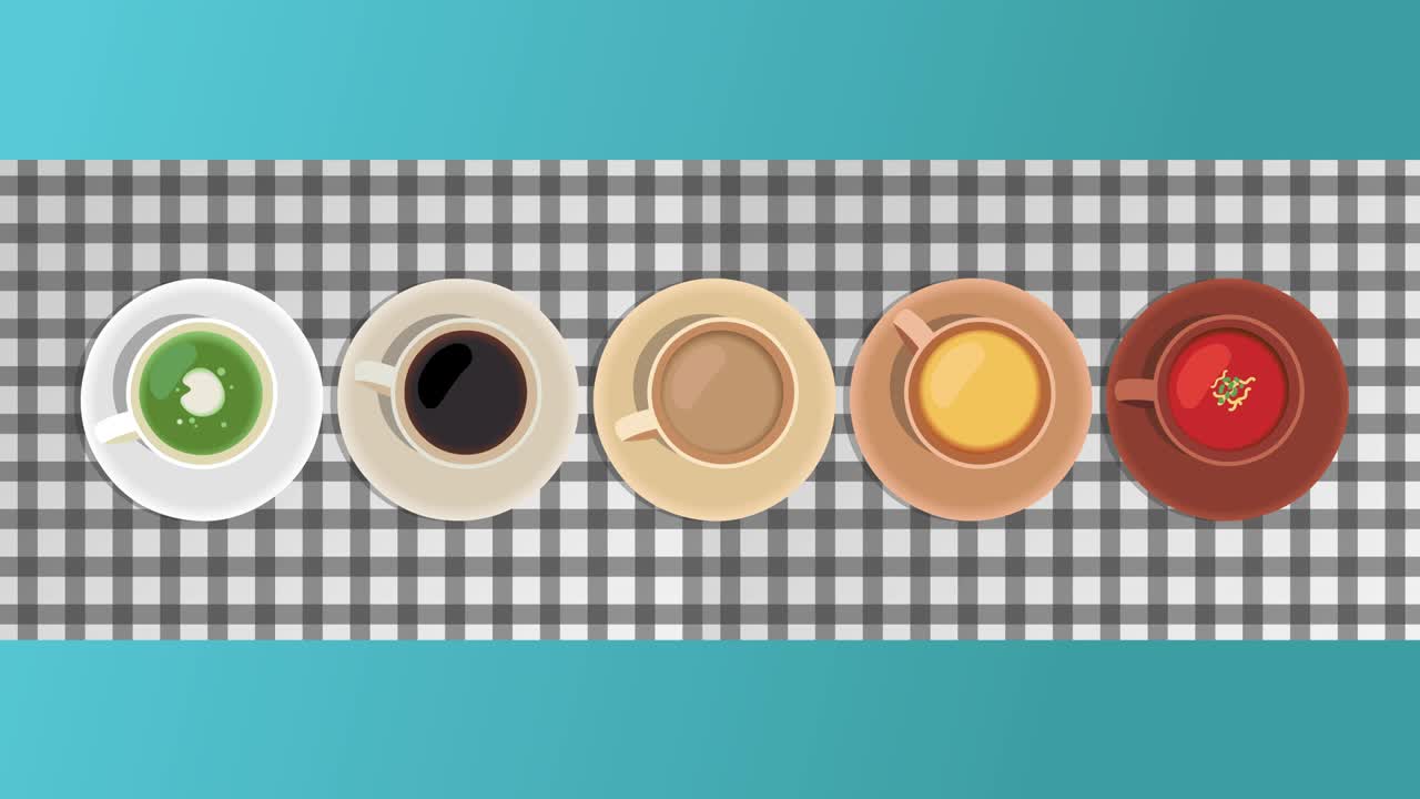 컵 에 담긴 음식 과 음료 - 위 에서 아래 로 보는 모습 - 음식 과 음주 아이콘