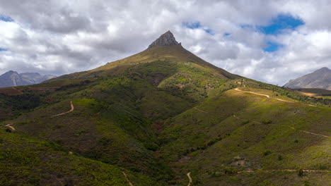 drone hyperlapse of a mountain in nature