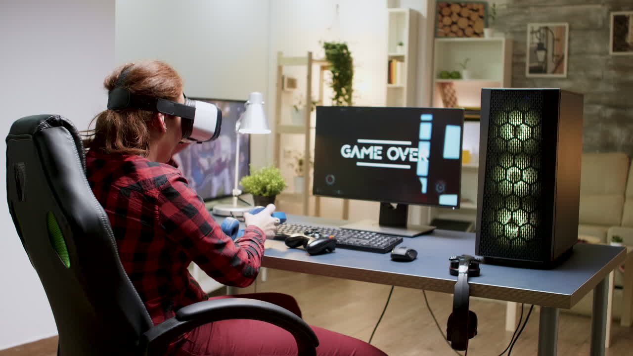 vr 게임을 하는 여자