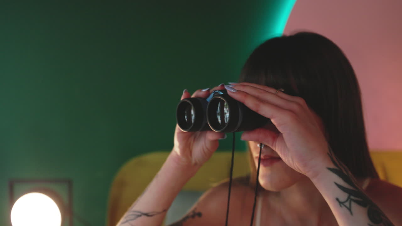 Friends Having Fun in a Colorful Living Room