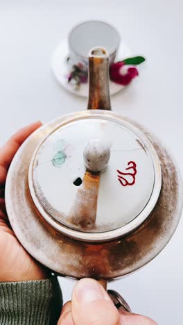 vintage damaged tea pot