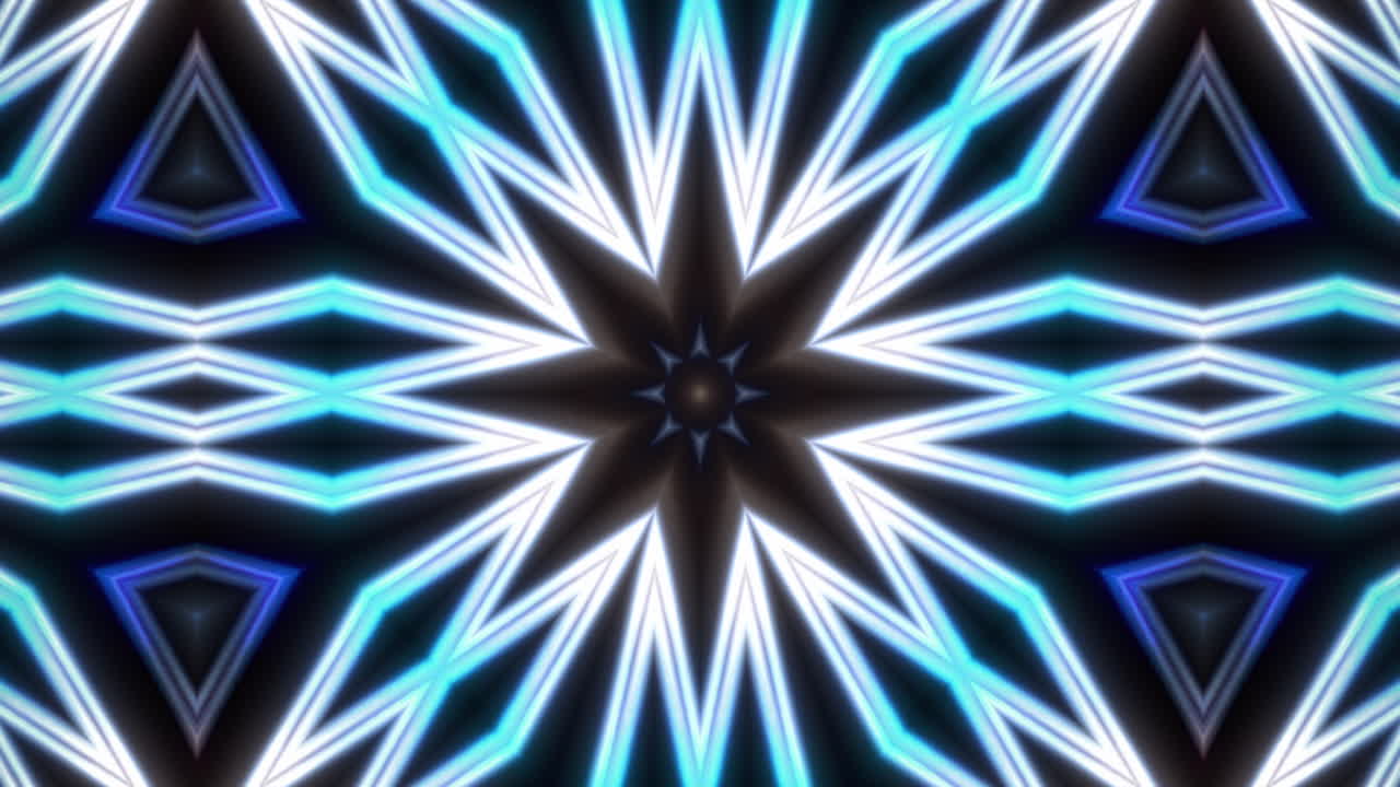 Effetto caleidoscopio in loop con una bella struttura dettagliata e bagliore.