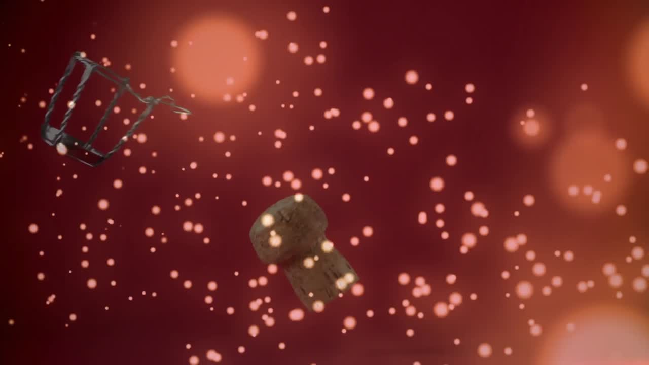 백그라운드에서 날아다니는  ⁇ 페인 코크에 반 ⁇ 이는 반점의 디지털 복합 비디오