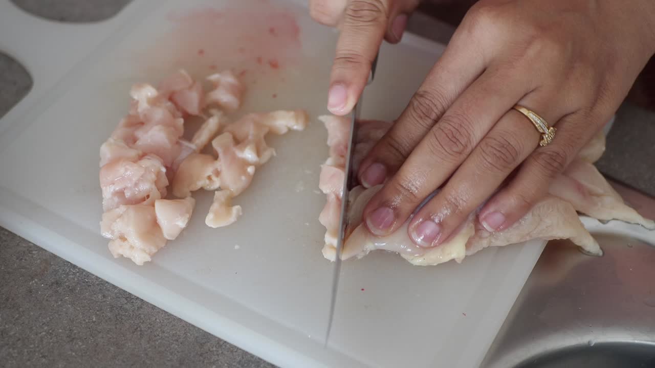 Chopping Chicken Breast