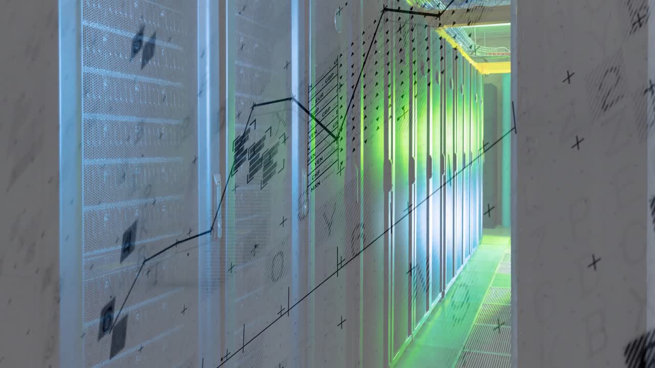 animación del procesamiento de datos financieros sobre un fondo blanco