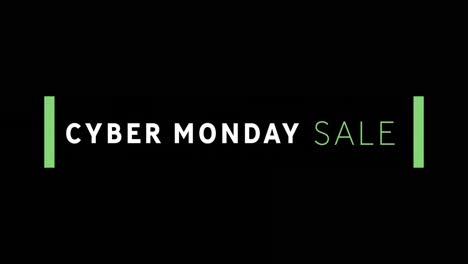 White-and-green-Cyber-Monday-Sale-text-appearing-against-a-black-screen