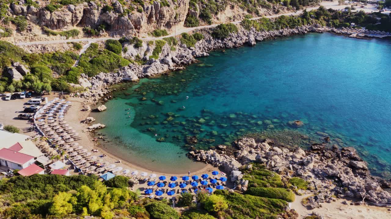 Aerial view of a beautiful beach and bay