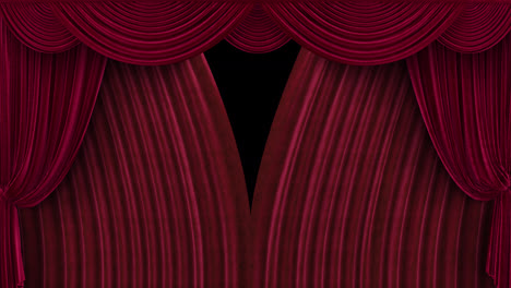 velvet red theater curtains open with alpha channel