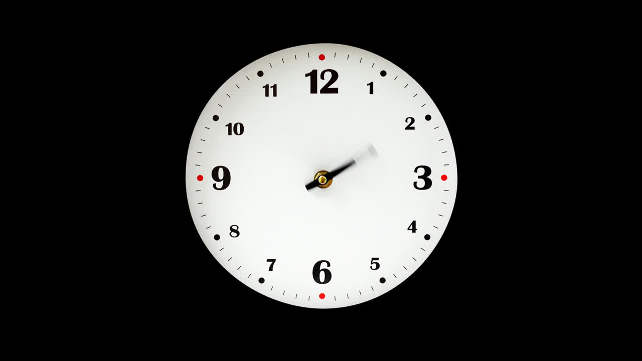 Shooting of hours. Time lapse. Alpha channel included. Shooting of the dial of hours
