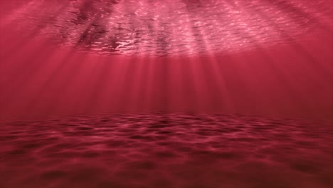 underwater ocean sandy seafloor 3d animation motion graphics reflection sun rays on sandbar visual effect background red