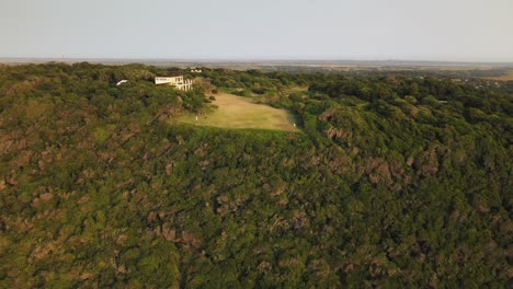 drone view of a resort at top of