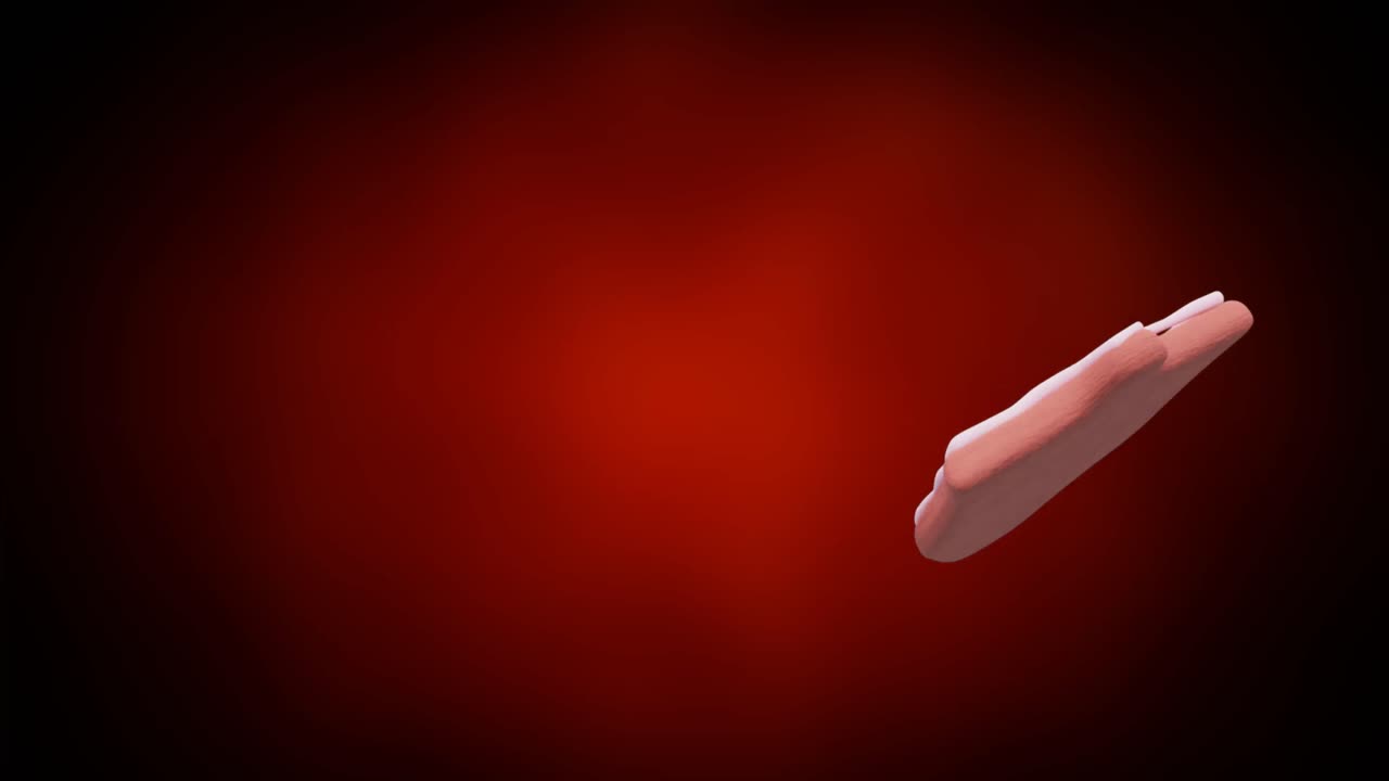 크리스마스 벨 진저브레드 쿠키의 애니메이션으로 빨간 바탕에 복사 공간이 있습니다.