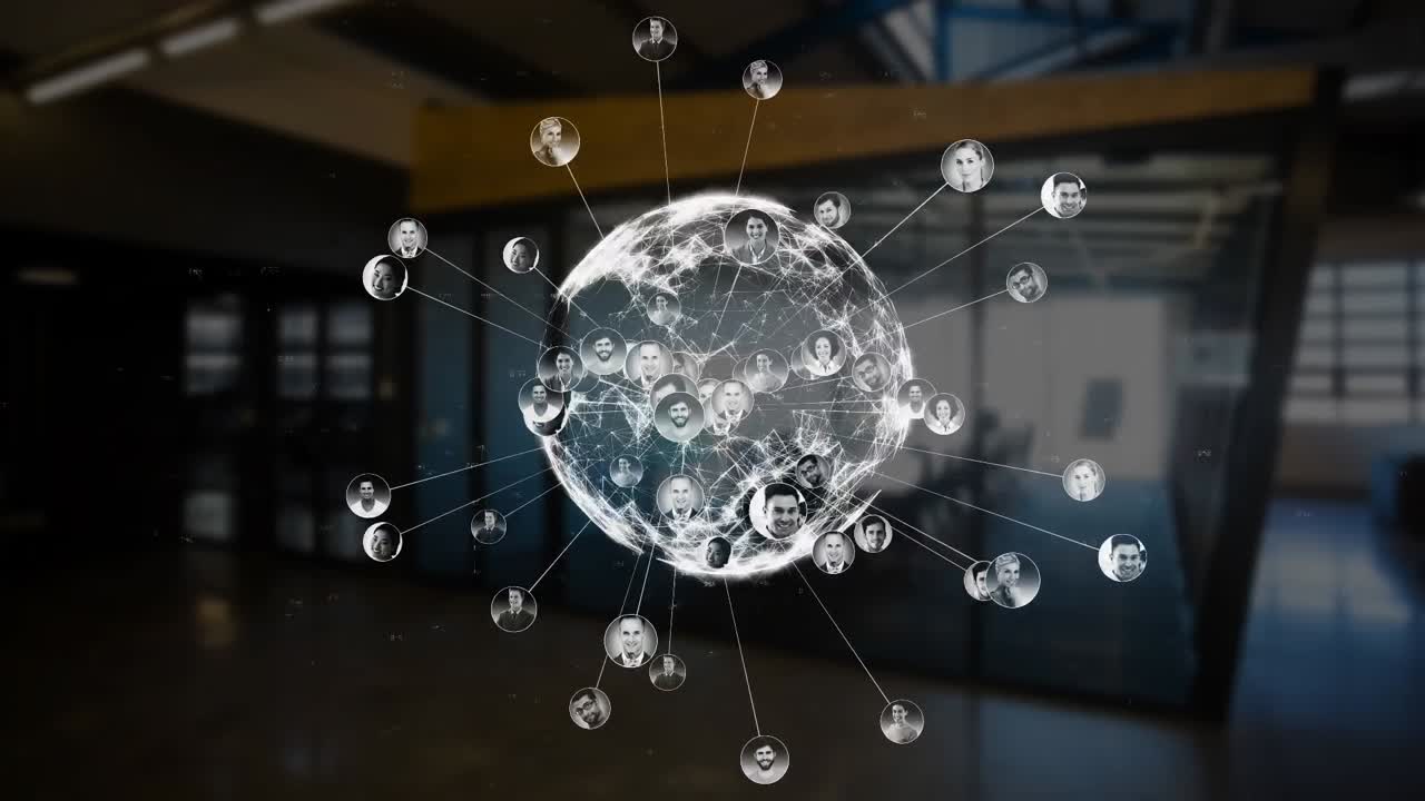 빈 사무실에 대한 연결 네트워크의 세계