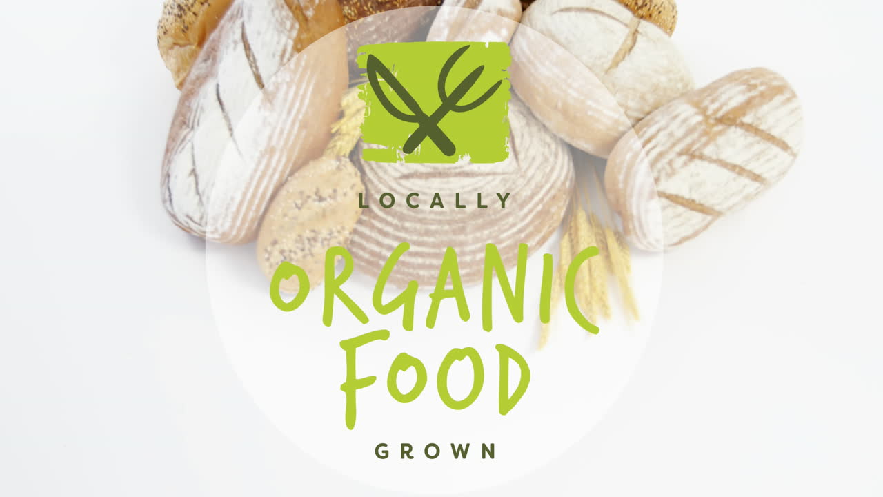 지역적으로 재배 된 유기농 식품의 애니메이션과 다양한 신선한 의 클로즈업