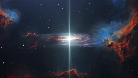 galaxia con brillantes estrellas centelleantes ver nebulosa, el universo