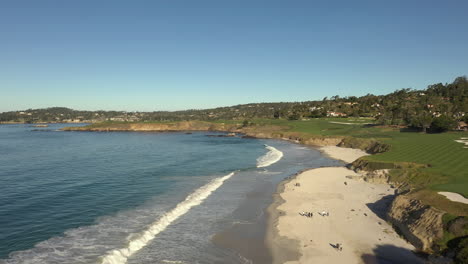 pebble beach golf course meets beach in carmel, california