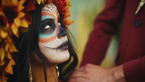 day of the dead woman with floral crown