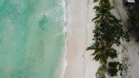 imagen panorámica aérea de drones de la playa de arena blanca de alona en panglao, bohol, filipinas-8