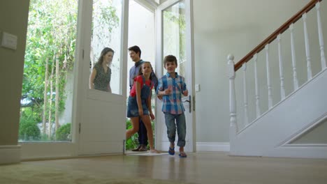 family spending time together at home