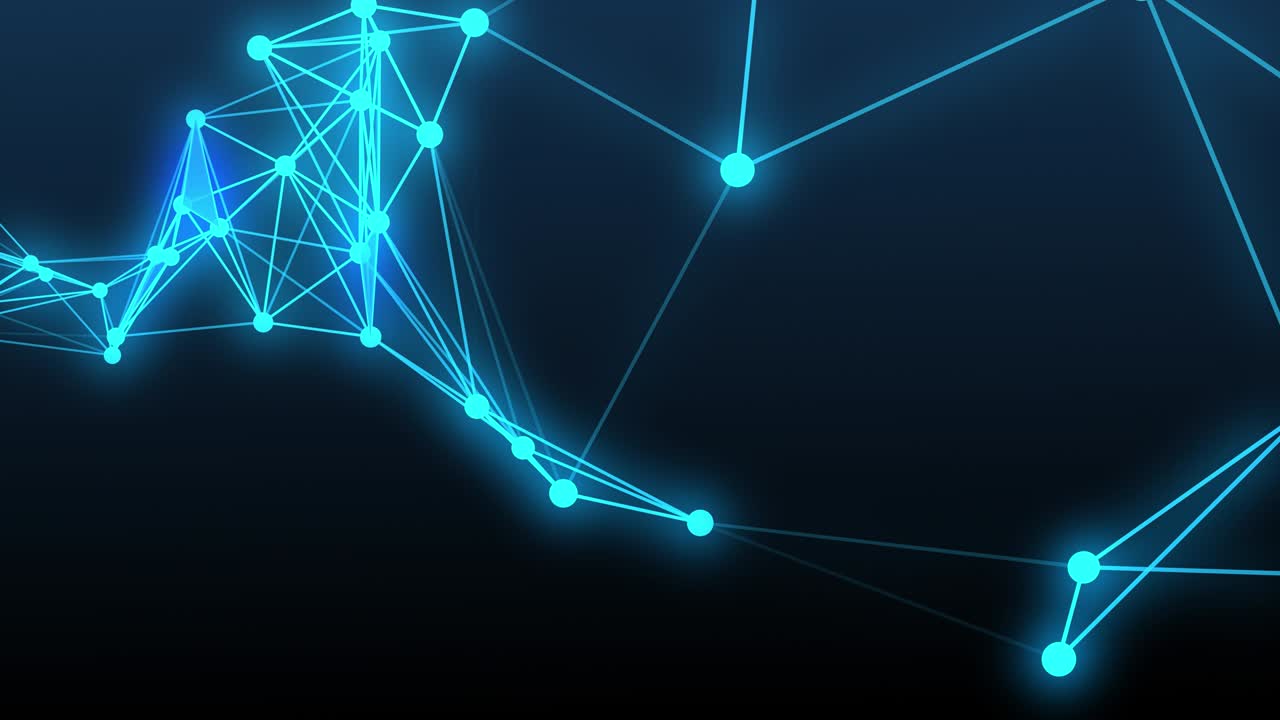 abstract puntos y líneas conectados. concepto de red de comunicación y tecnología. tecnología digital abstract background. datos que conectan video 4k