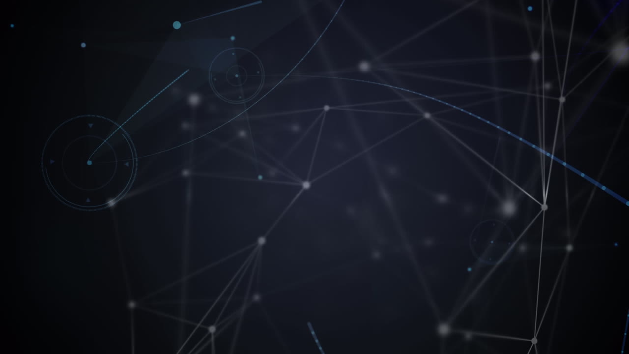 animazione di schede di circuiti informatici e reti di connessioni