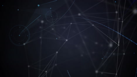 animación de la placa de circuitos informáticos y la red de conexiones