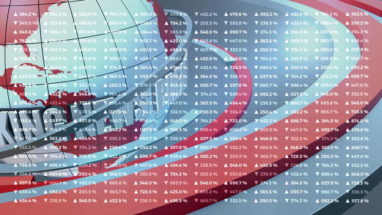 금융 뉴스 애니메이션, 데이터, 숫자, 그래프