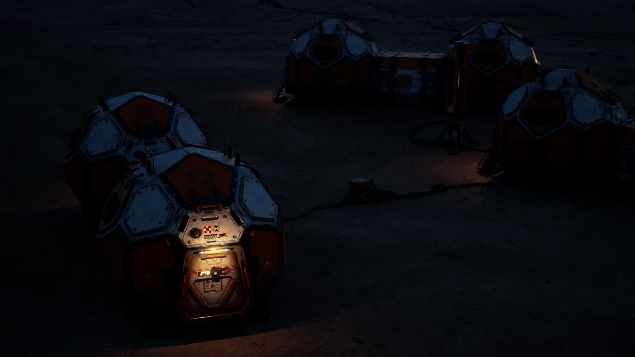 밤에 외계인 기지