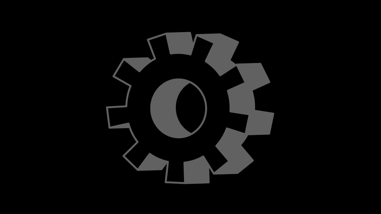 objeto gráfico en blanco y negro con efecto estroboscópico e hipnótico, que gira en el sentido de las agujas del reloj disminuyendo el tamaño de pantalla completa a desaparecer en el centro, en formato de video 16: 9
