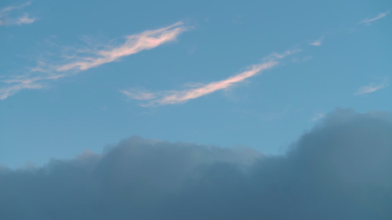 Evening Clouds Slowly Moving Across the Sky