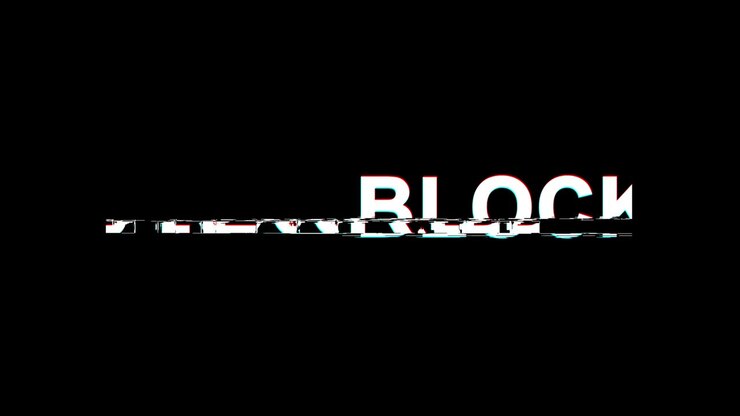 Blocked Glitch Effect Text Digital TV Distortion 4K Loop Animation