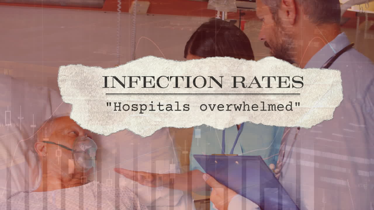 코로나바이러스 정보의 애니메이션 카우카시안 의사와 환자