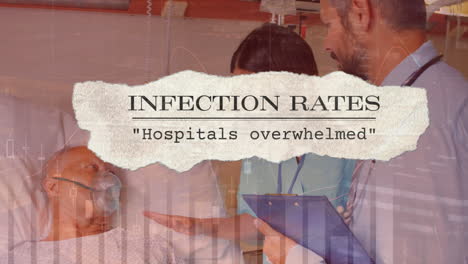 animación de información sobre el coronavirus sobre médicos y pacientes caucásicos