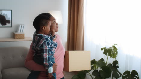 mother and child moving