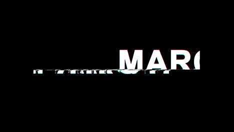 efecto de fallo de marcha texto distorsión de televisión digital animación en bucle 4k