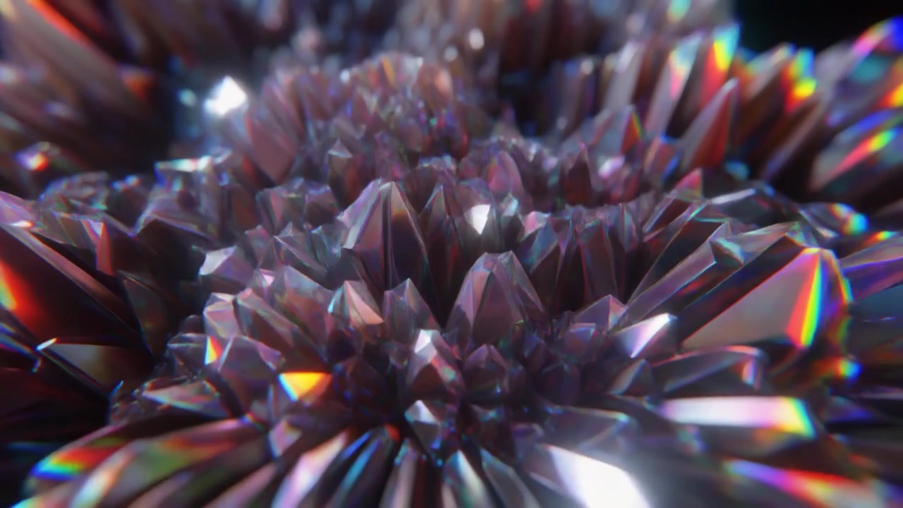 Sfondo astratto di cristalli iridescenti scintillanti