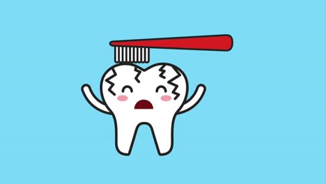 sick cartoon tooth brushing hygiene dental