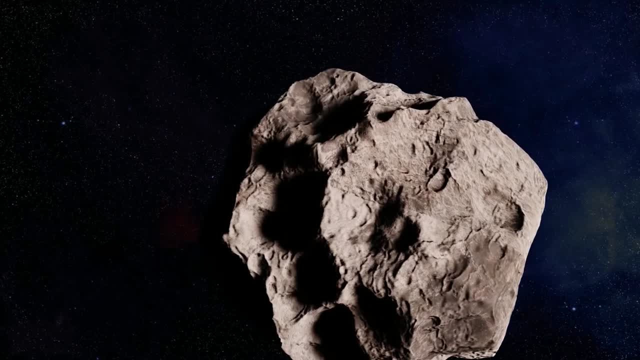 un asteroide flotando en el espacio exterior