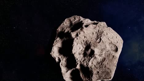 an asteroid floating in outer space