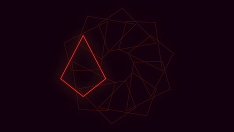 futuristic diamond triangular geometric pattern with glowing red edges