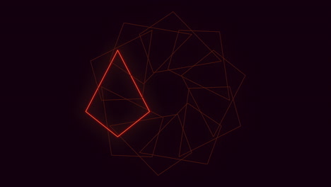 patrón geométrico triangular de diamante futurista con bordes rojos brillantes