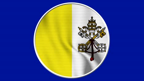 vatican circular flag loop - realistic 4k flag waving in the wind
