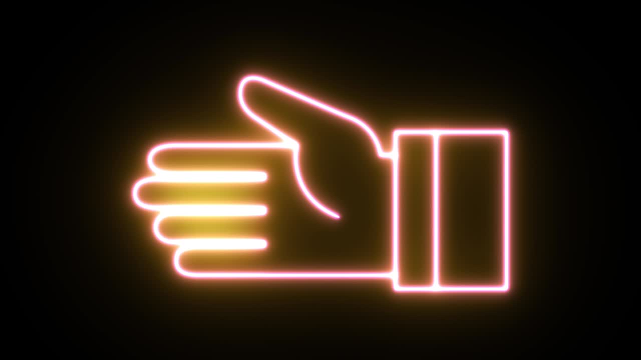 animación de icono de luz de neón. fondo negro 4k uhd.